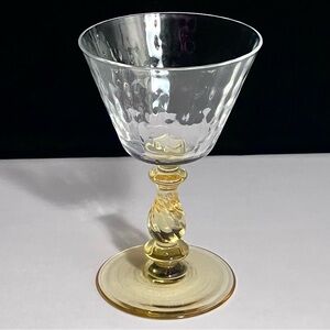 BRYCE BROTHERS Vintage 942-6 Yellow LIQUOR-COCKTAIL Glass / RARE DISCONTINUED